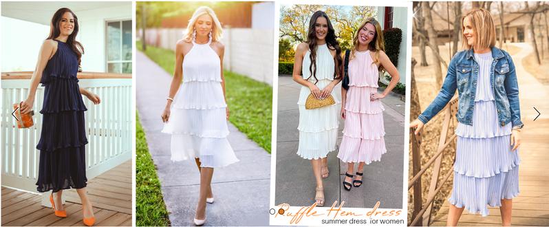 ZESICA Women's 2025 Summer Sleeveless Halter Neck Ruffle Tiered Layed Chiffon Flowy Swing Long Midi Dress