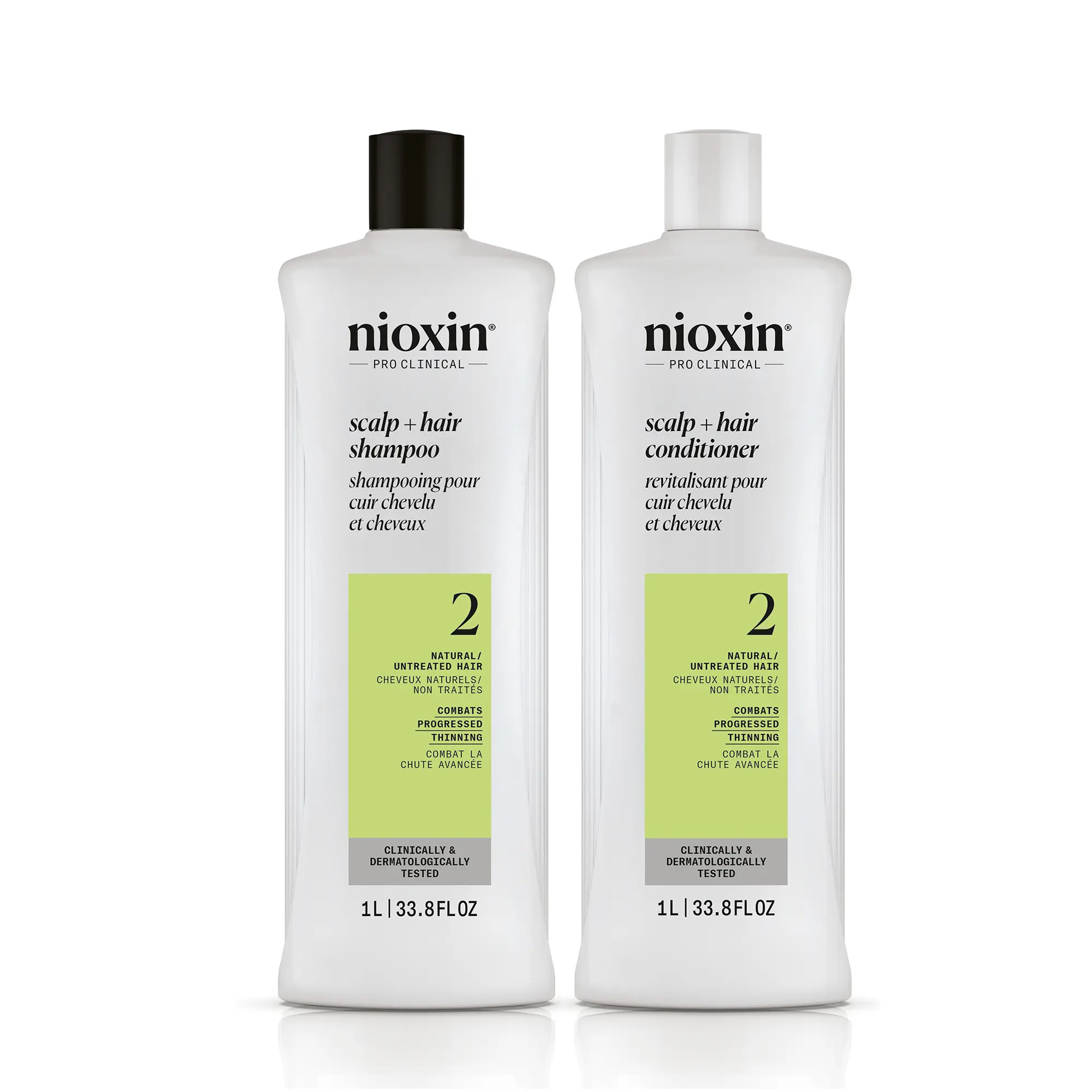 Nioxin System 2 Scalp + Hair Shampoo and Conditioner Liter Duo Haircare Set - Liter Bottles, Salicylic Cleansing, Botanical Oils Blend, Peppermint Fresh Scent, Scalp Health Support, Leaves Hair Soft and Volumed ($104 Value)