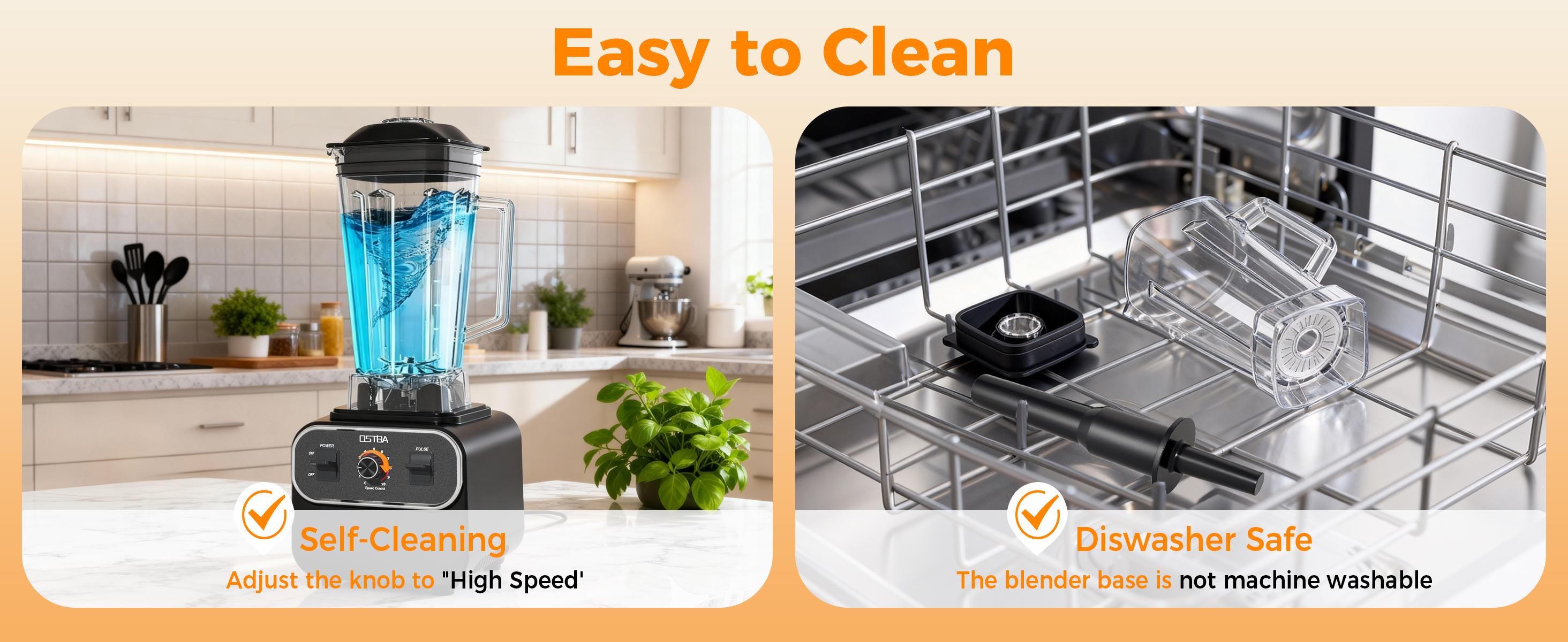 OSTBA Blenders for Kitchen with 68Oz, 1600W Blender for Smoothies, 10 Speeds BPA-Free Countertop Professional Blender for Ice Crushing, Frozen Fruits, Drinks, Self-Cleaning