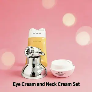 Neck Firming Roller Cream and Eye Cream Set for Moisturizing Hydrating Skin, Smoothing Fine Lines, Enhancing Eye and Neck Skin Elasticity, Hydrate Moisture Moisturize eye firming cream neck - eye care Electric with Red Light Vibration Moisturizer