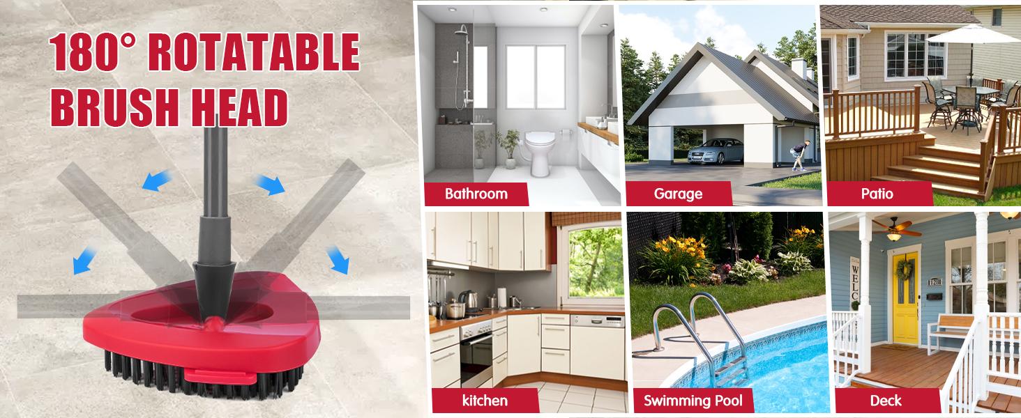 For O-cedar Microfiber Spin Mop Heads Refills & Scrub Brush for O-Cedar Easywring Spin Mop 1 Tank System Scrub Replacement Deep Cleaning Pack