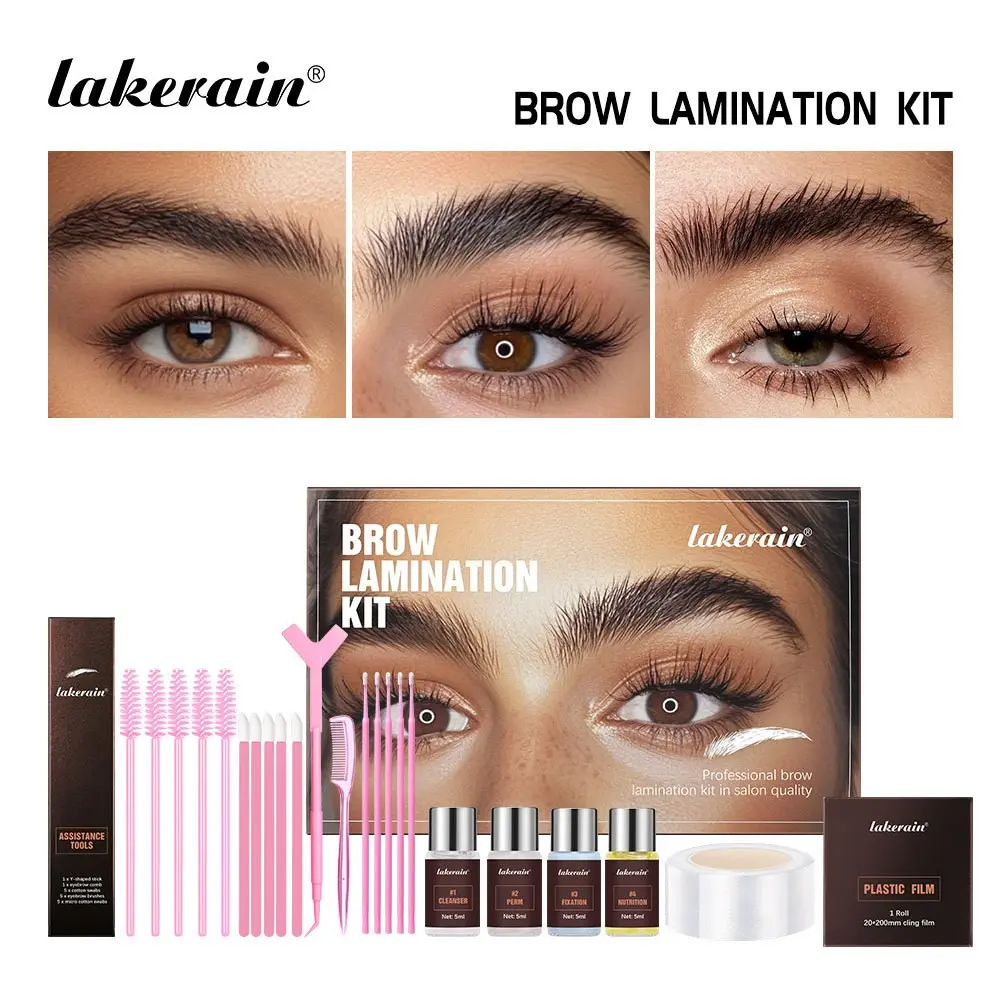 Lakerain Brow Lamination Kit, Complete Eyebrow Grooming Set, Eyebrow Styling Kit, Professional Salon Hair Care Tool, Essential for Perfectly Styled Brows, Makeup