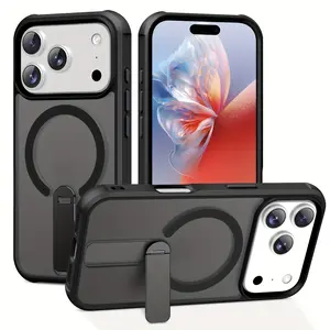 Suitable For IPhone 17 Paomax Case, Compatible With for iphone 17 Air Pro Max. Shockproof Hard PC Back Cover, Metal Stand Phone Case, Invisible Stand Phone Case, With Strong Magnetic Wireless Charging. Halloween And Christmas Gift. 1 Phone Case + 2