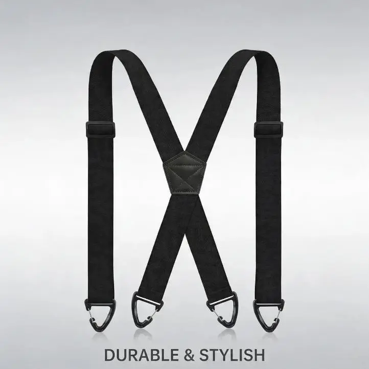 X Back Hidden Suspender 1.5 Inches Heavy Duty Work Suspenders for Men & Women Discreet Under Clothing Adjustable Straps Comfortable Support Durable Design Safety Work Gloves