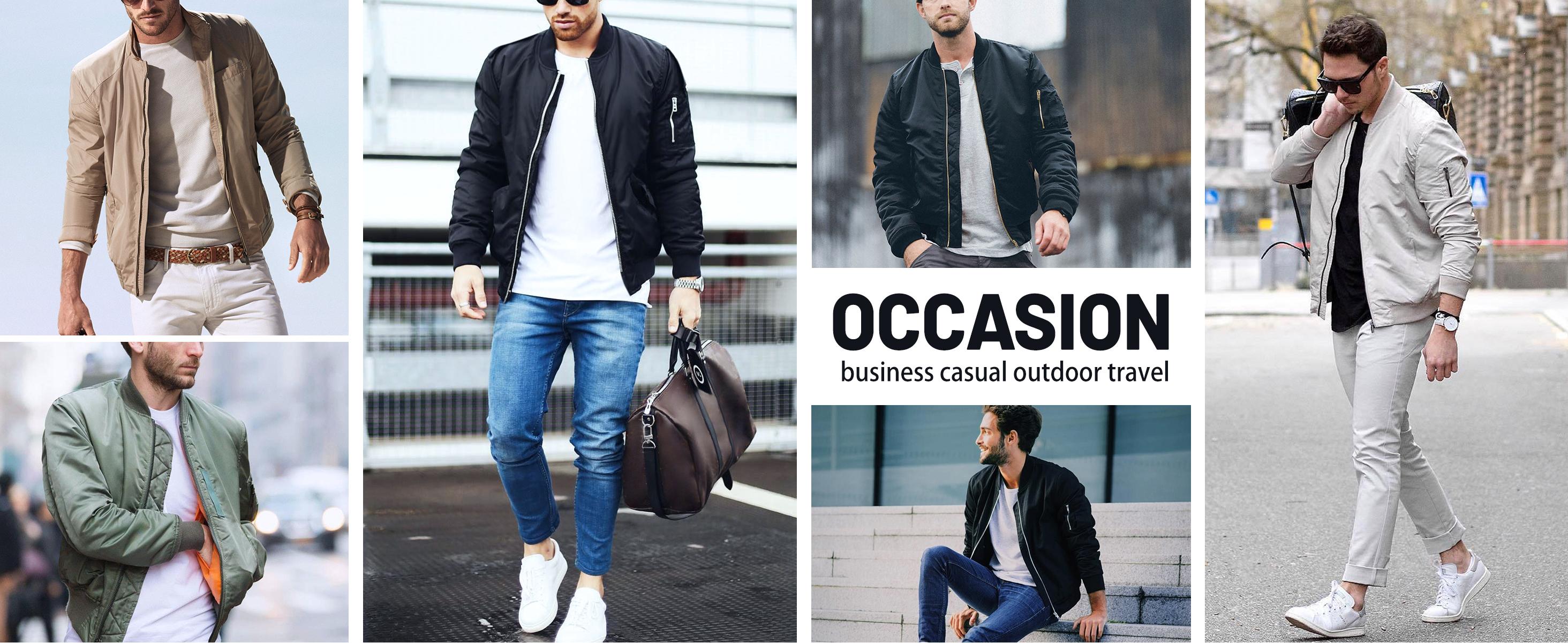 MAGCOMSEN Men's Quilted Bomber Jacket Fall Winter Jacket Warm Windbreaker Full Zip Casual Padded Coats Menswear Tops Fallfreshness Outdoorfun