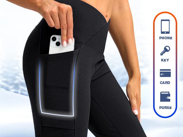 G Gradual Women's Fleece Lined Pants Water Resistant Winter Thermal Flare Stretchy High Waist Leggings Hiking Snow Pants for Women with 4 Pockets