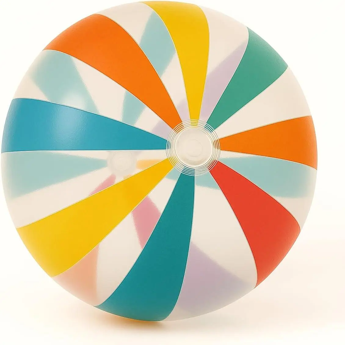 40 Inches Striped Transparent Giant Inflatable Beach Ball - Pool Party, Backyard Games Toy for Teens, 3 Years + - Summer Outdoor Water Decoration