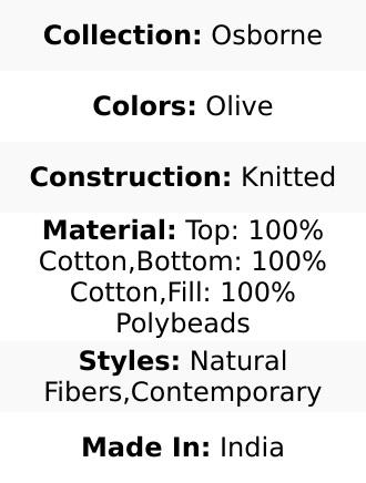 Osborne Olive Knitted Cotton Pouf