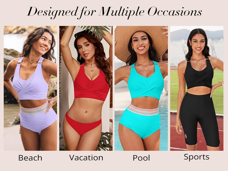 GRAPENT Women's Twist Front Ruched Bikini Top Adjustable Crisscross Back Cropped Tankini Swimwear with Removable Padding Mega Stretchy Fabric Tankiniswimsets bikinis GRAPENT Women's Twist Front Ruched Bikini Top Adjustable Crisscross Back Cropped Tankini Swimwear with Removable Padding Mega Stretchy Fabric Tankiniswimsets bikinis