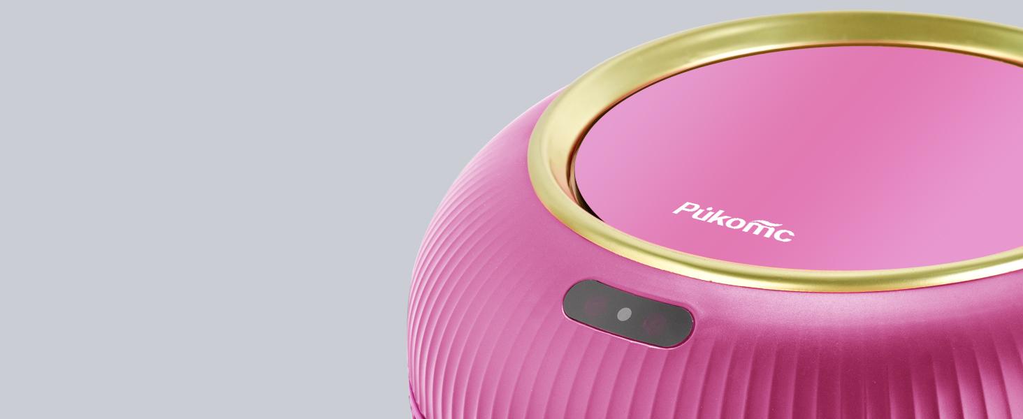 Pukomc Motion Sensor Trash Can with Lid, Touchless Waterproof Garbage Bins for Kitchen, Bathroom, Bedroom, Living Room, Office, Outdoor (Pink) Storage Container trash cans for kitchen household items