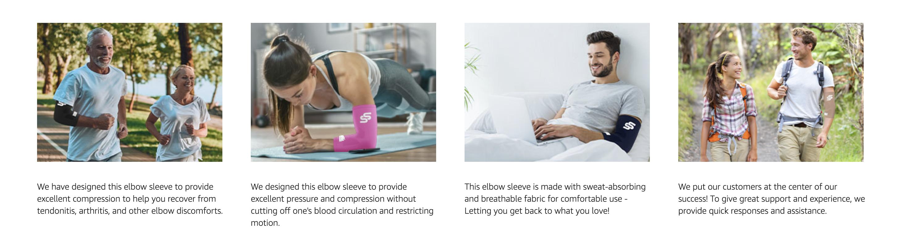 Elbow Sleeve for Pain Relief | Compression Support for Tendonitis, Sports & Everyday Movement