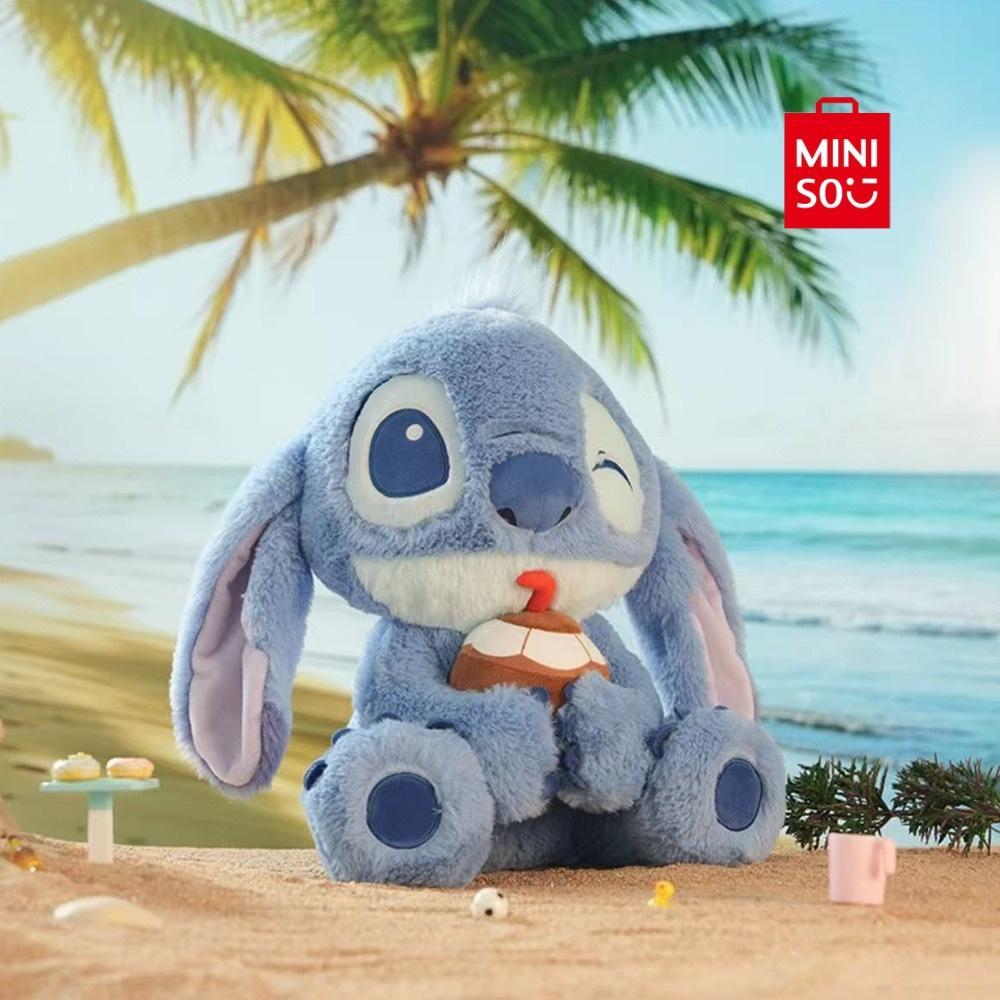 MINISO Disney Stitch Summer Fun Plush Set – 2 Styles,Ultra-Soft Plush Material,Ideal Beach-Themed Decor & Cuddly Companion,Perfect for Fans,Great Gift