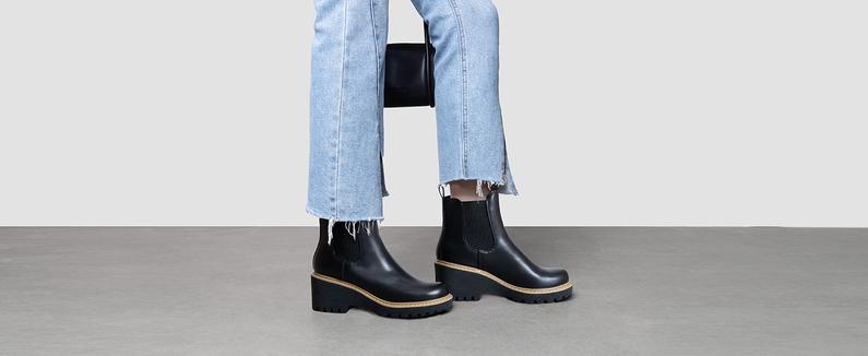 DREAM PAIRS Women's Wedge Chelsea Ankle Boots Fashion Round Toe Low Wedge Heel Platform Booties Shoes