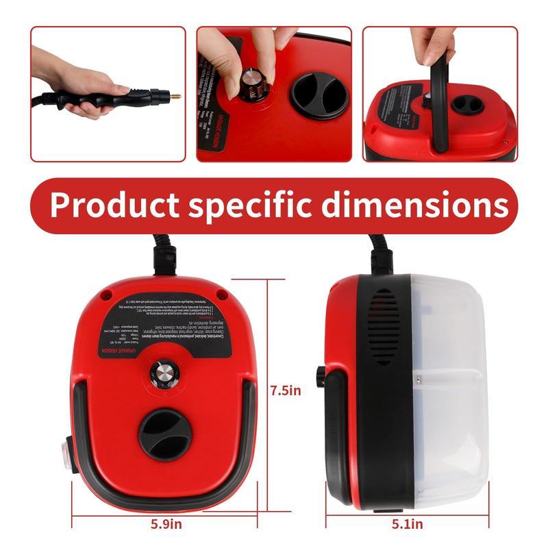 2500W handheld steam cleaner, high-temperature and high-pressure steam cleaner with Multi-Surface Application, portable car Cleaner with Brush Heads , suitable for kitchen grease, car detailing, and bathroom furniture cleaning 2500W handheld steam cleaner, high-temperature and high-pressure steam cleaner with Multi-Surface Application, portable car Cleaner with Brush Heads , suitable for kitchen grease, car detailing, and bathroom furniture cleaning