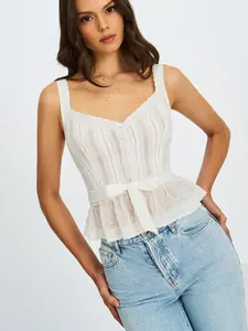 Aliya Cotton Poplin Button Up Sleeveless Top
