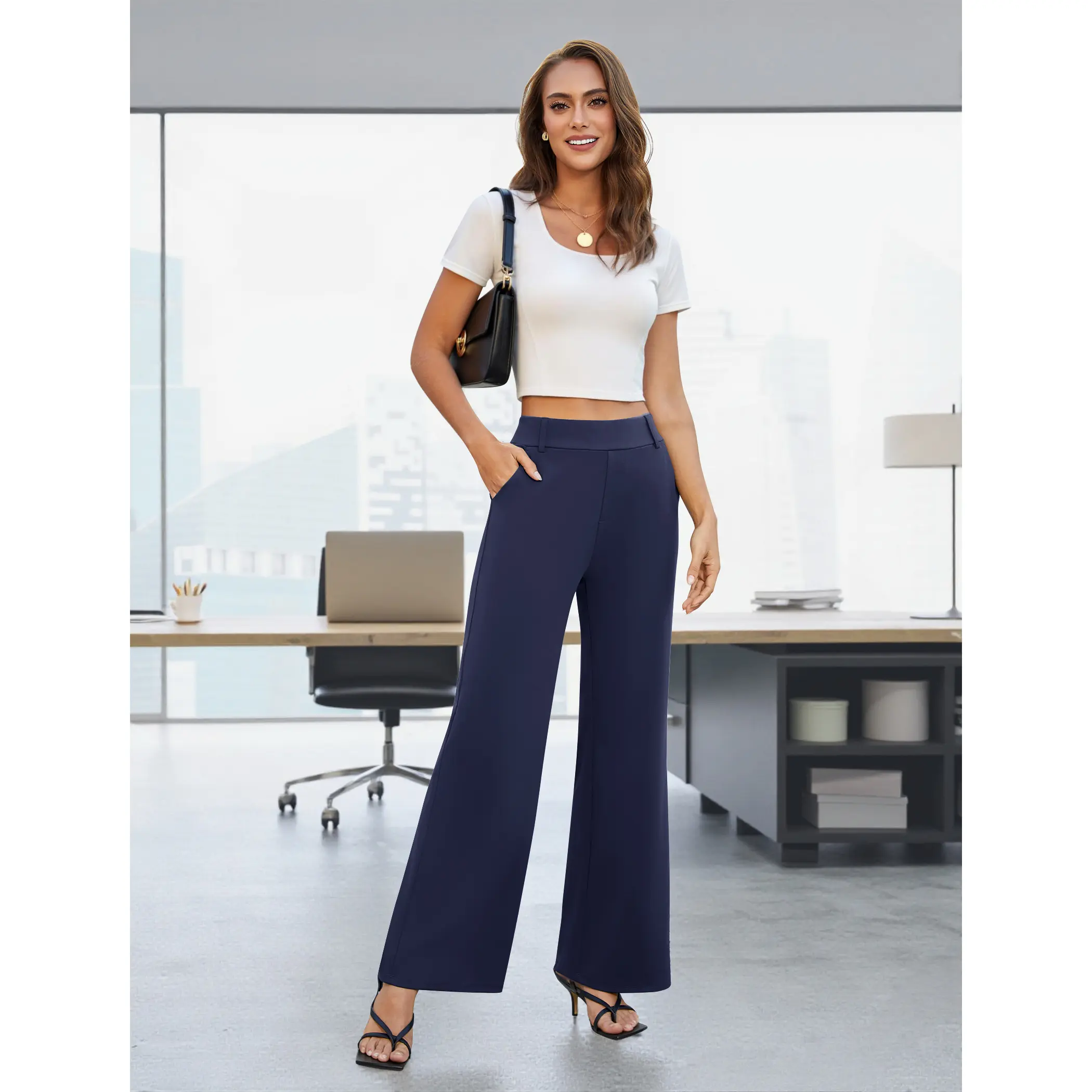 FireSwan Women's Wide Leg Dress Pants High Waisted Stretchy Work Trousers Business Casual Office Pull on Slacks with Pockets - TikTok Shop FireSwan Women's Wide Leg Dress Pants High Waisted Stretchy Work Trousers Business Casual Office Pull on Slacks with Pockets - TikTok Shop