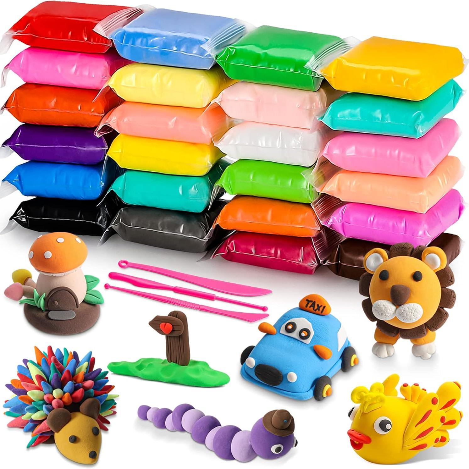 36 Color Air Drying Clay Set, ultra light clay belt carving tool - perfect for DIY crafts and novelty toys Colorful Paper Material Art Markers Pen