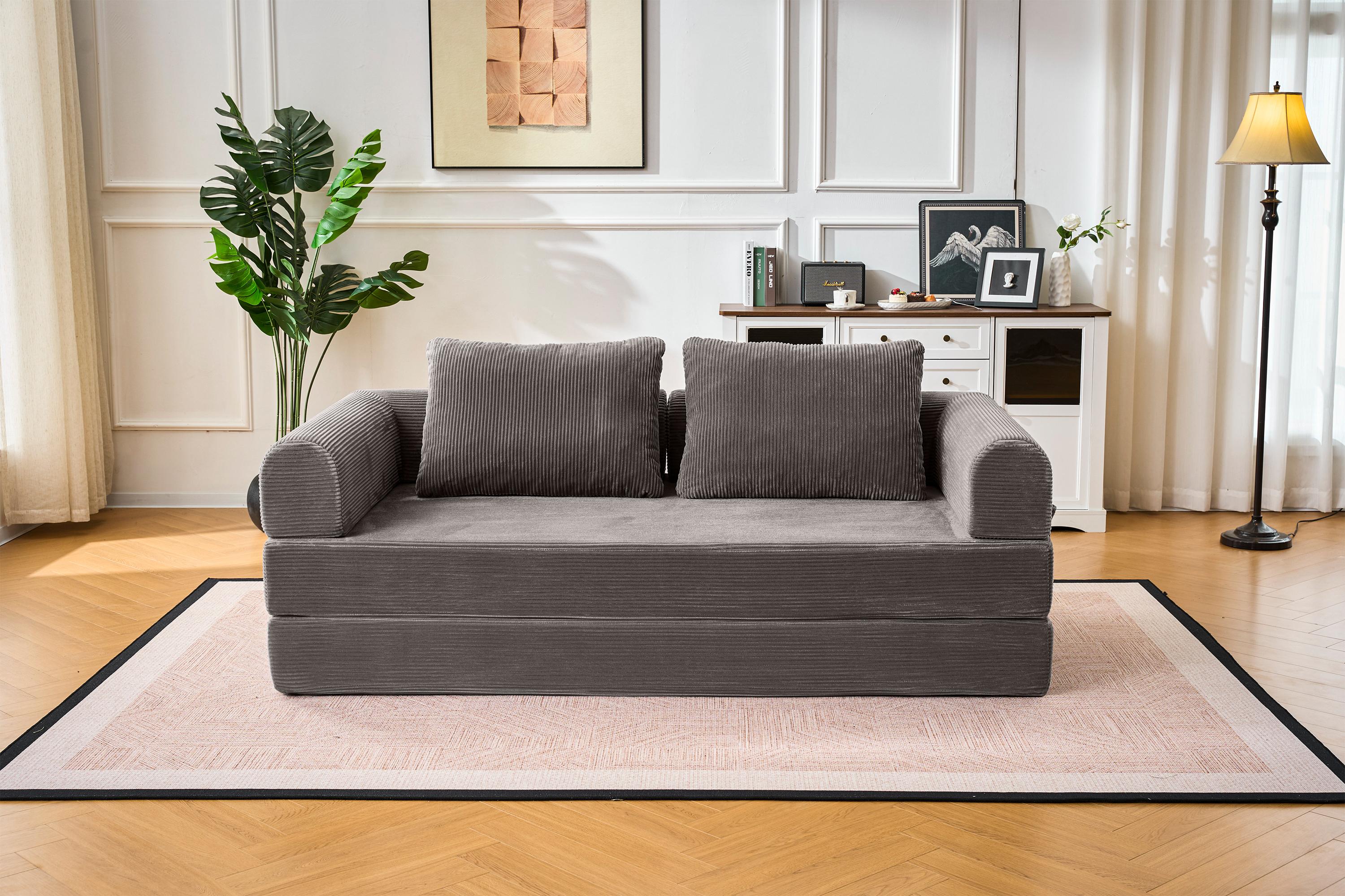 79" Oversized Boneless Sleeper Sofa: 5-in-1 Convertible Couch Bed with Fixed Frame & Cylindrical Pillow. Ultimate Foldable Corduroy Futon for Living Room & Studio (Orange) 79" Oversized Boneless Sleeper Sofa: 5-in-1 Convertible Couch Bed with Fixed Frame & Cylindrical Pillow. Ultimate Foldable Corduroy Futon for Living Room & Studio (Orange)