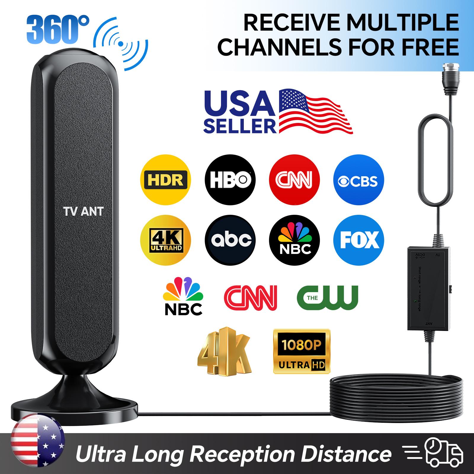 HIDB TV Antenna Digital for Smart TV HD Antena Indoor 4K 360° Signal Amplified indoor TV Antenna for Easy Long Range Reception Installation No Monthly Bill Ultra Long Reception Distance, Outdoorfun