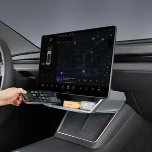 [ Tesla Organizer Box Pro ] Under Screen Storage Organizer Magnetic Center Console Organizer - Compatible with Tesla Model 3 Highland 2024-2026 & Model Y Juniper 2025-2026 Accessories  [Not Fit 2017-2023 Model 3 & 2021-2024 Model Y]