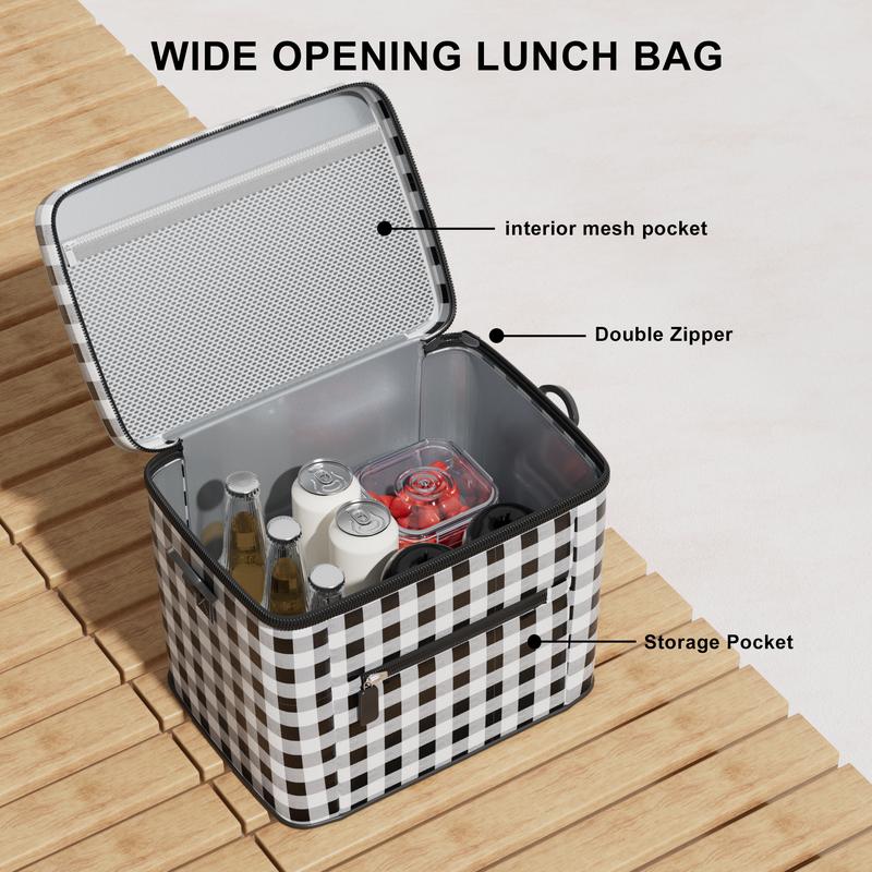 【Meoky】Insulated Lunch Bag, Double-Layer Large-Capacity Portable Lunch Tote,Detachable Shoulder Strap & Top Handle,Leak-Proof, Water-Resistant, Reusable for Work or School