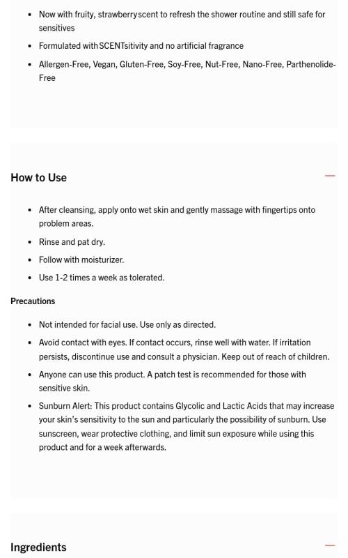 KP Bump Eraser Body Scrub 10% AHA Fresh Strawberry