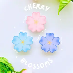 Holographic Cherry Blossom Phone Grip, Sakura MagSafe Phone Holder, Aesthetic Floral Phone Accessory