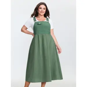 【Preppy】 【Pocket Approved】 BLOOMCHIC Textured Pockets Adjustable Overall Dress 2026 Summer Vibes Swimweek