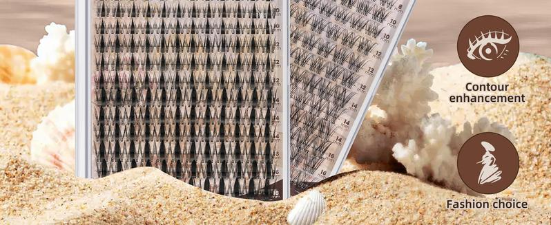 Lash Clusters 144 Pcs Natural Cluster Lashes Invisible Band Manga Lashes Super Thin Band Reusable Soft & Comfortable