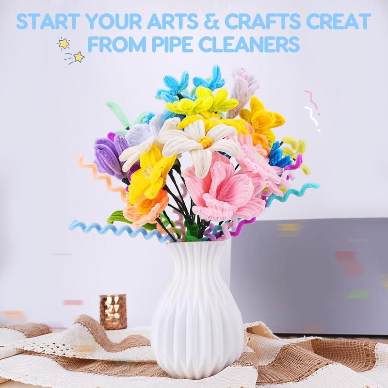 1200PCS Pipe Cleaners Craft, Pipe Cleaners Bulk for Arts and Crafts Supplies Multi-Color Chenille Stems DIY Project Room Decor,Christmas Decorations Creative Toys Gift (12inch*6mm,48colors)