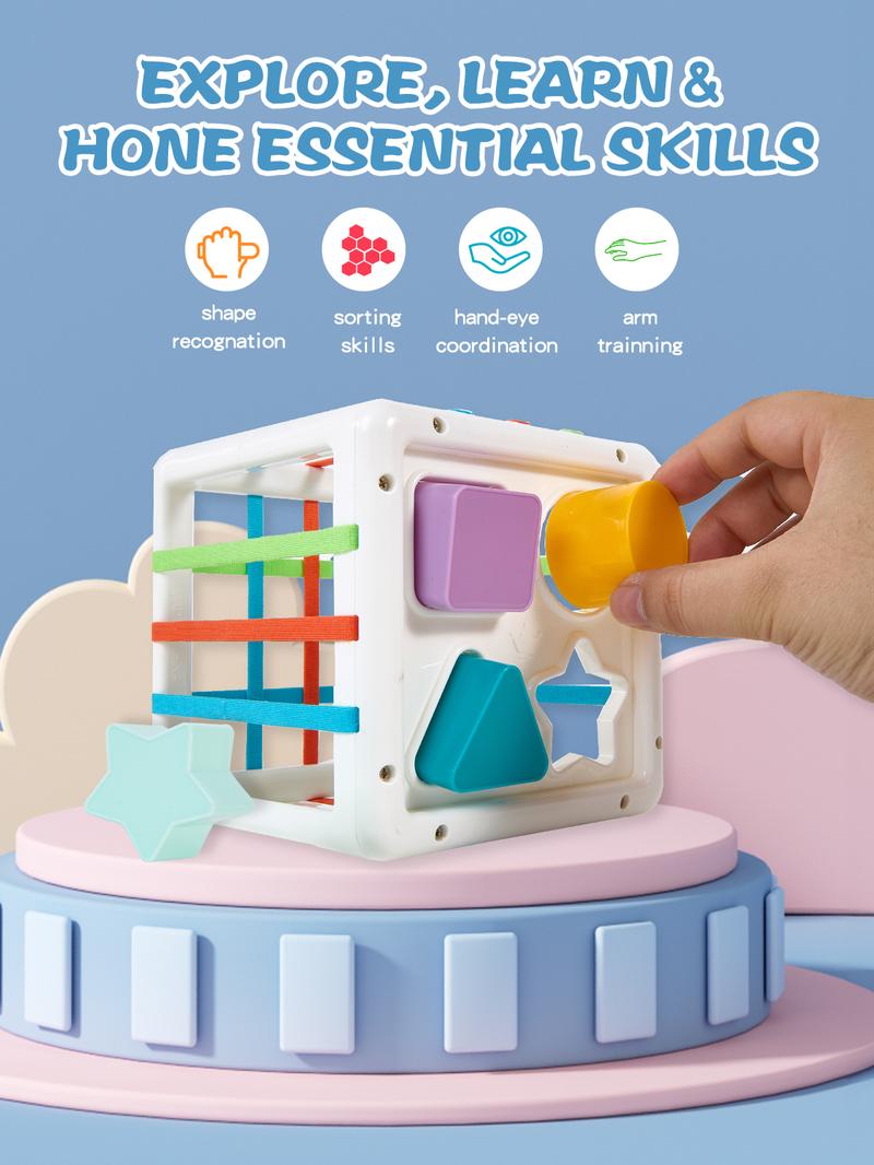 Fygurso Montessori Baby Shape Sorter Strong Sensory Bath Toy for 6-36 Months with Suction Cup, Develops Fine Motor Skills, BPA Free, Unisex