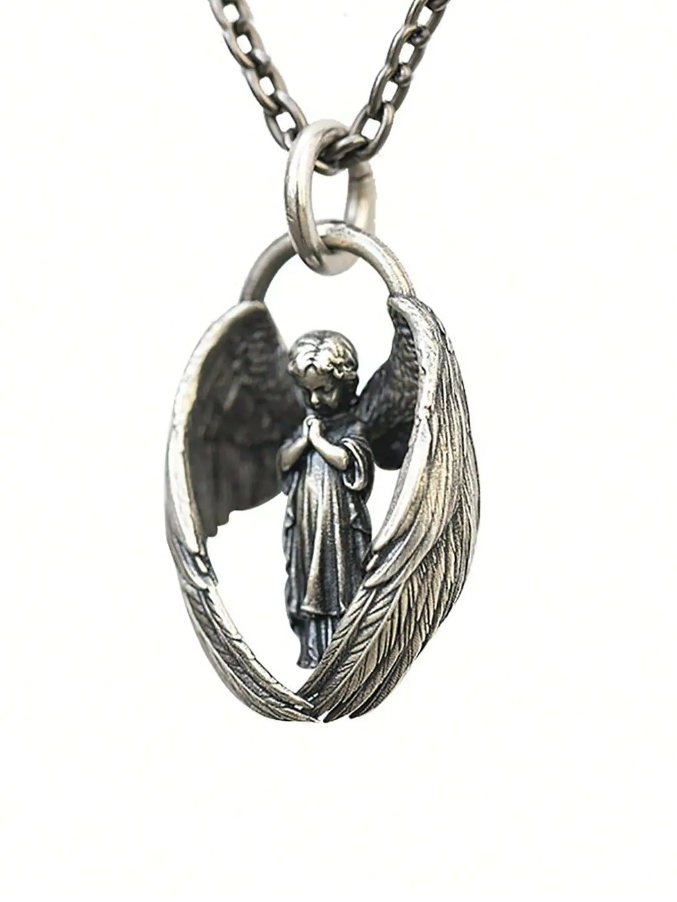 Angel Design Pendant Necklace for Women & Men, Stainless Steel Jewelry for Party, Daily Clothing Decor, Trendy All-match & Exquisite Jewelry for Birthday Gift, Exquisite Chain Jewelry, Stainless Steel Necklaces