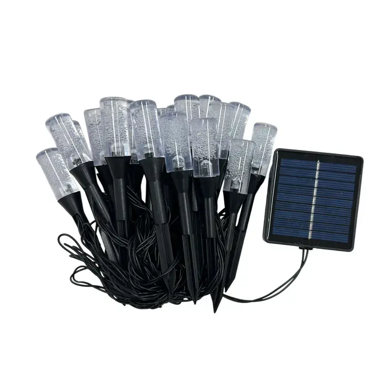20-LED Solar Garden Stake Lights with Bubble Shape & Plastic Body, 20-Pieces Blue Festive Decor, Solar Outdoor Lights, IPX4 Waterproof, 8 Lighting Modes, Eco-Friendly for Pathway Glow & Lawns