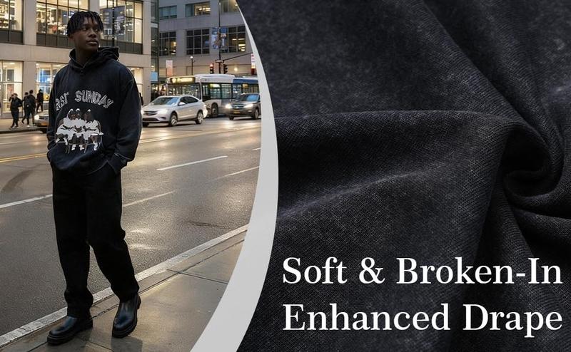 Sopula Studio Men's Woman Vintage First Sunday Faith Graphic Acid Washed Oversized Hoodie