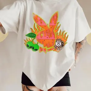 Playboy Bunny Flame T-Shirt, Y2K Aesthetic Streetwear Apparel, Retro Cybercore Graphic Top, Vintage Style Tees, Trendy Outfits, Comfortable Short Sleeve