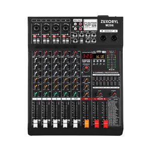 Professional Audio Mixer 6/8 Channel Sound Board with 320 DSP Effects, 7-Band EQ, USB smartphone Bluetooth MP3, 48V Phantom Power - DJ Mixer Console for Recording Studio, Live Streaming, Karaoke