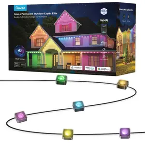 Govee RGBICW Permanent Outdoor Garden Lights Elite Color Changing Black 100ft