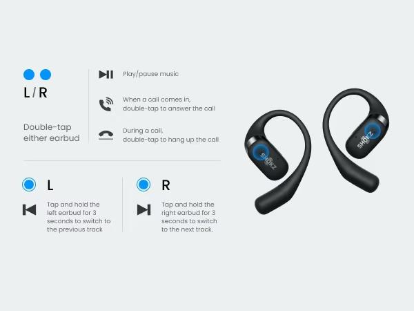 SHOKZ OpenFit - Open-Ear Wireless Bluetooth Headphones with Microphone, Sweat Resistant, Fast Charging,28HRS Playtime,Compatible with iPhone & Android