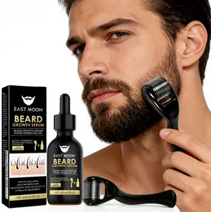 Beard Care Kit - 60ml Biotin & Rosemary Infused Serum & Derma Roller Set, The Gentle Formula Nourishes The Beard Follicles And Helps Maintain The Natural State Of The Beard. Supports Natural Beard Growth, Ideal For Daily Men’s Grooming.