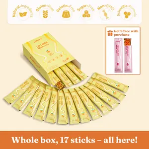 LeafStory Collagen Glow Reset Jelly (17 Sticks/7 Sticks): Orange Flavor, Collagen, Support Skin Health & Elasticity, Support Hair & Nails, Stress Relief & Nerve Health, Sugar-Free, Gluten-Free, Non-GMO, Gelatin-Free, Natural Ingredients-BD