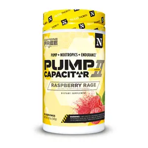 Stim Free Pre Workout Pump and Focus - Pump Capacitor, Caffeine Free, 20 Servings