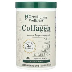 Great Lakes Wellness Grass-Fed Bovine Collagen Peptides, Unflavored, 16 oz (454 g)