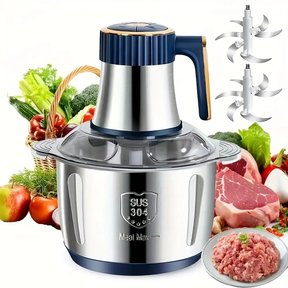 5L Multi-Functional Food Processor, 5-Speed Control, 500W Grinder, Juicing & Dough-Making Functions, 6 Double-Layer Blades, Meat Shredding Machine for Vegetables, Baby Food