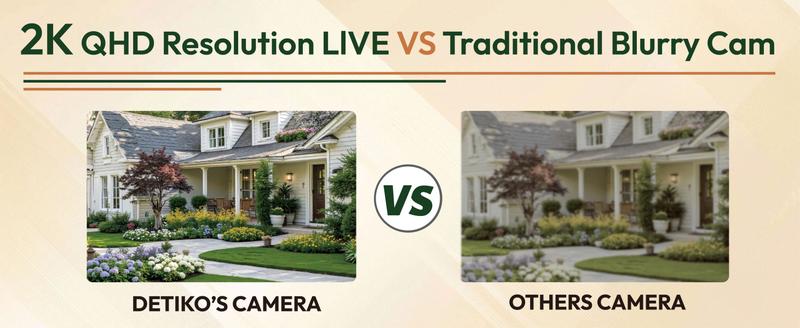 DETIKO 2K Window Security Camera, Smart Indoor Camera for Home Security, 2 Pack with Full Color Night Vision, 2.4GHz & WiFi, Person & Motion Detection, 911 Emergency Dispatch, Quick & Easy Install, US Based Cloud, 24/7 Recording