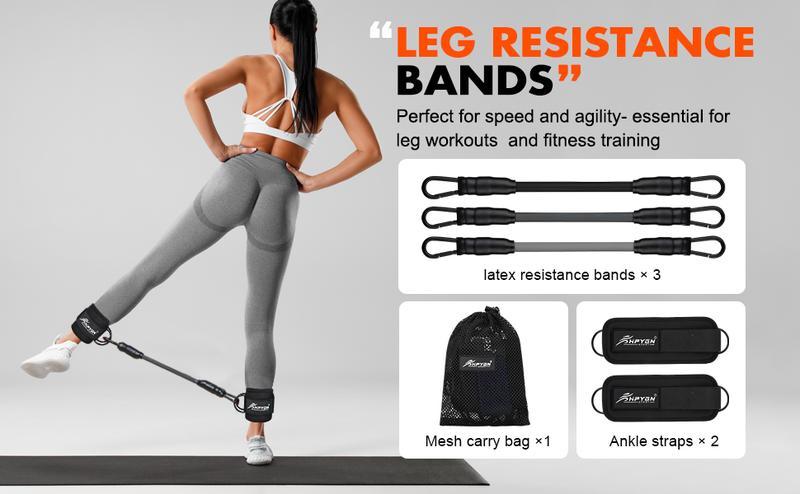 CozyYard Ankle Resistance Bands, Ankle Bands for Working Out with Cuffs, Resistance Bands for Leg Butt Training Workout Equipment for Kickbacks Hip Gluteus Training Exercises, Ankle Strap with Exercise Bands Outdoorfun Fitness