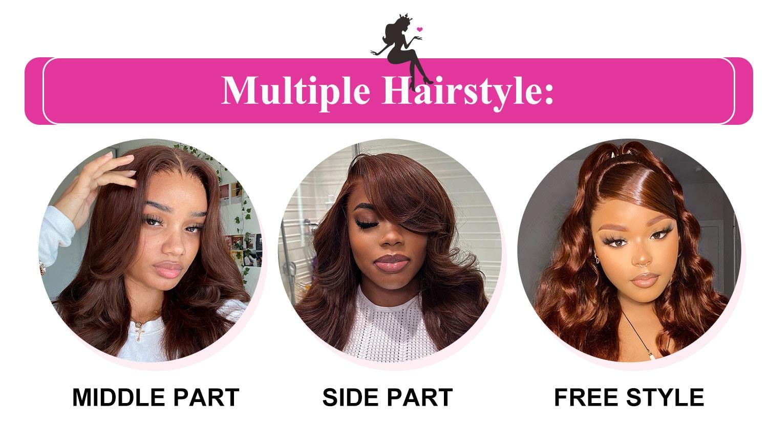 Reddish Brown Body Wave 6*4 Wear Go Wig 180% Density Pre Plucked Pre Cut Lace Closure Wig Glueless Colored Human Hair Wig BGMgirl Hair TikTokShopBlackFriday