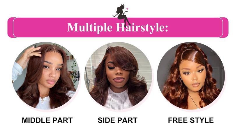 Reddish Brown Body Wave 6*4 Wear Go Wig 180% Density Pre Plucked Pre Cut Lace Closure Wig Glueless Colored Human Hair Wig BGMgirl Hair TikTokShopBlackFriday