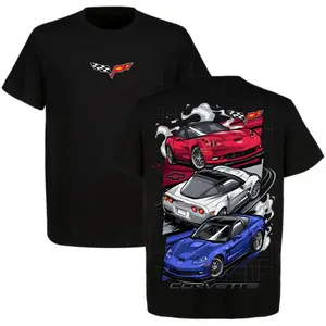 Chevrolet Corvette C6 T-Shirt – American Muscle Sports Car Graphic Tee, Cotton Streetwear Menswear, Womenswear, Full Size, Full Color