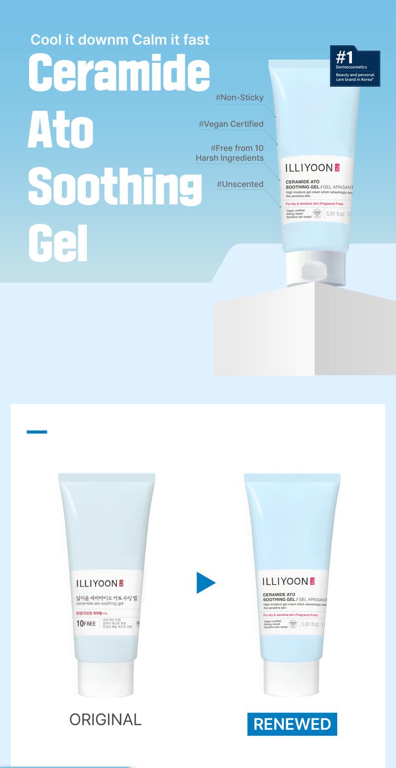 ILLIYOON Ceramide Ato Soothing Gel | Instant Cooling Effect, Vegan Facial Moisturizer for All Skin Types, 5.9 fl. oz. (175ml) ILLIYOON Ceramide Ato Soothing Gel | Instant Cooling Effect, Vegan Facial Moisturizer for All Skin Types, 5.9 fl. oz. (175ml)