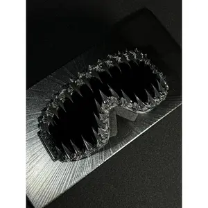 Punk Style Large Frame Anti-Wind Ski Goggles, Adjustable Elastic Strap, Handmade Random Effect, Outdoor Sports Eyewear, Windproof ski goggles